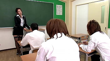 Japanese teacher engages in oral sex with her students before participating in a wild threesome in a hospital setting