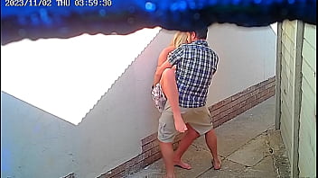 Wife caught on camera engaging in sexual activity outdoors at a public eatery